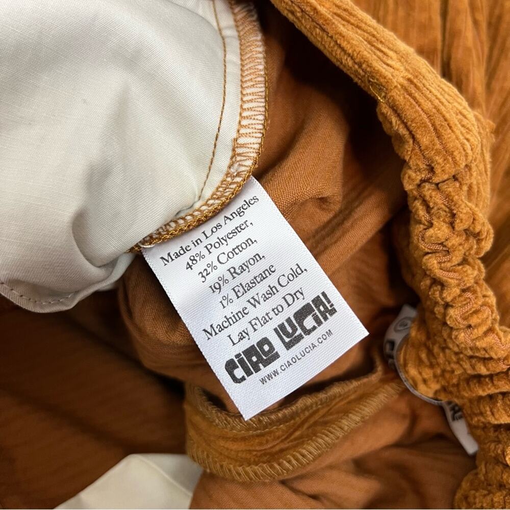 Ciao Lucia Orange Corduroy Pants - Picture 15 of 15